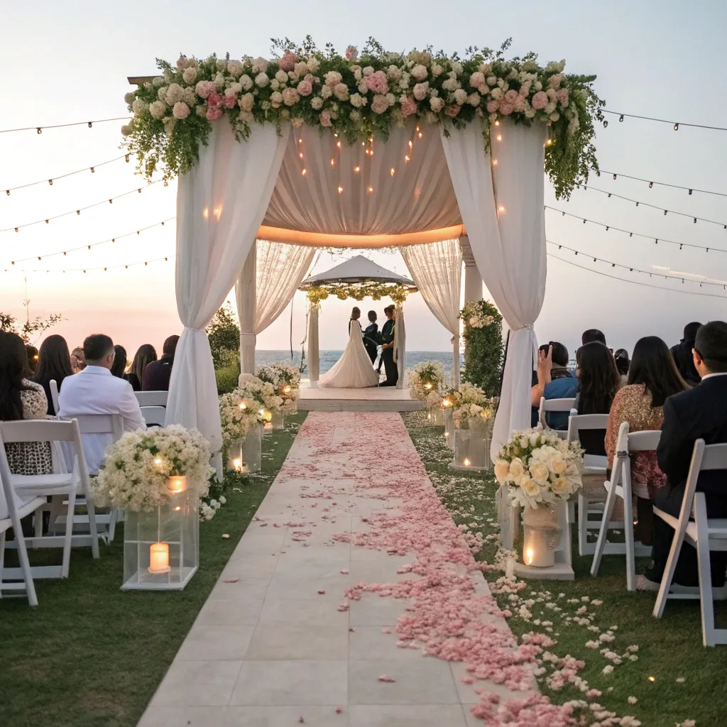 Elegant wedding ceremony setup